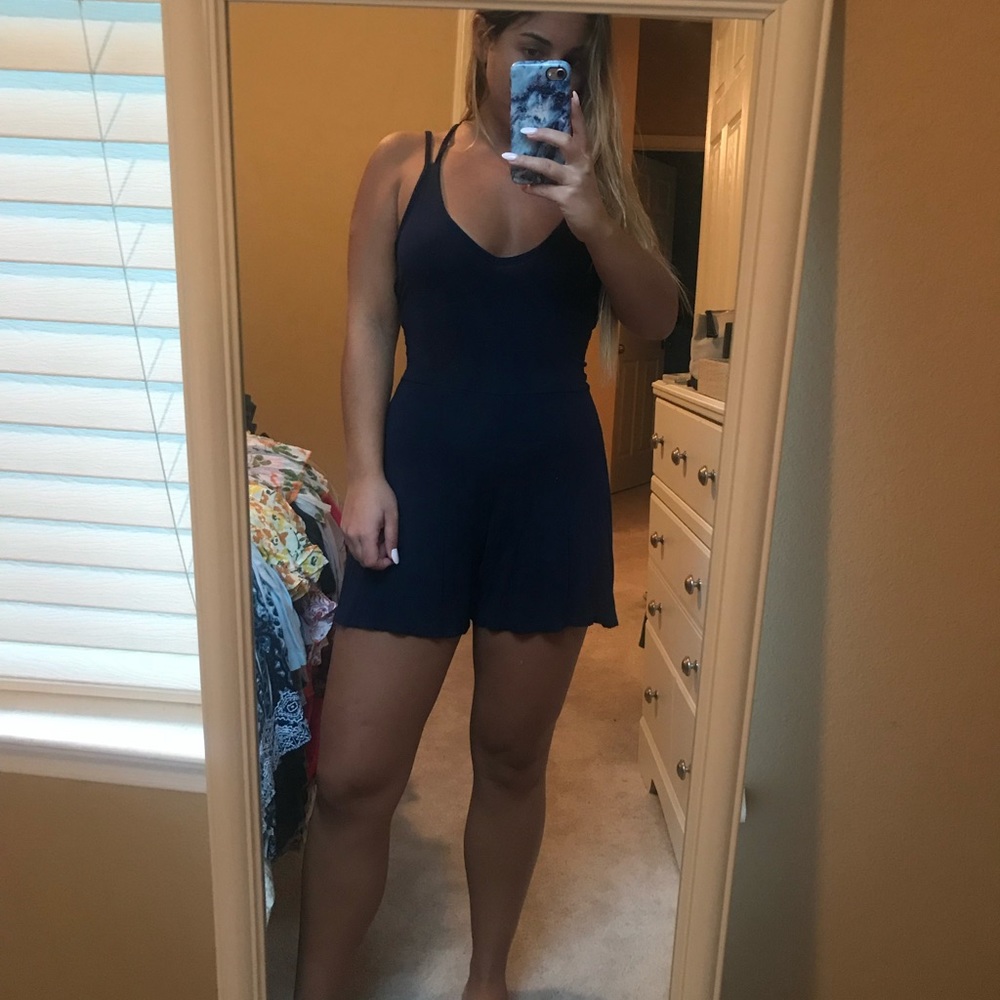 Comfy navy blue romper!